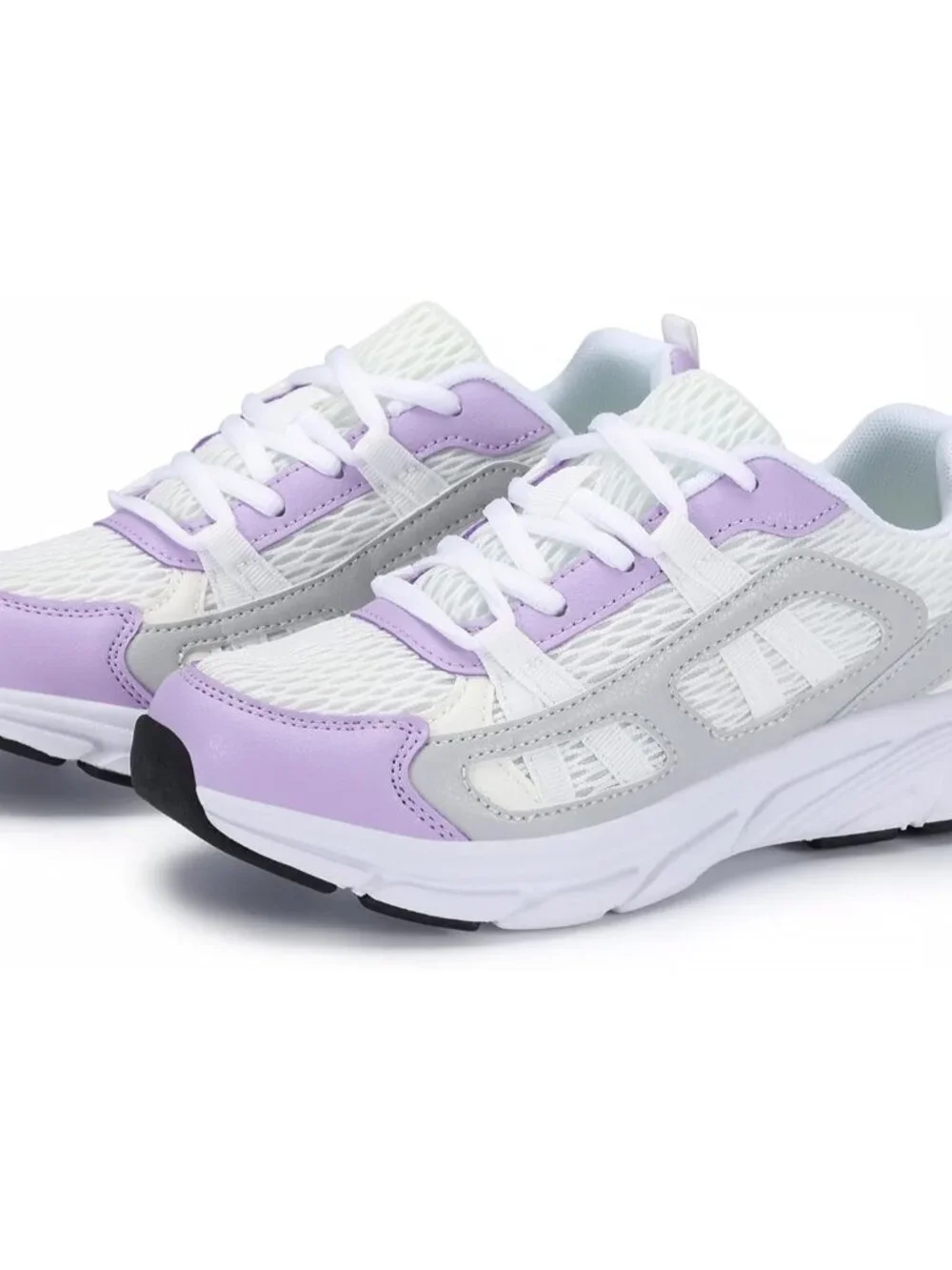 Women's Purple White Walking Shoes Comfortable Running Casual Tennis Sneakers